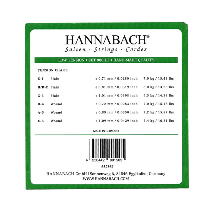 Preview: Hannabach 800LT Saiten