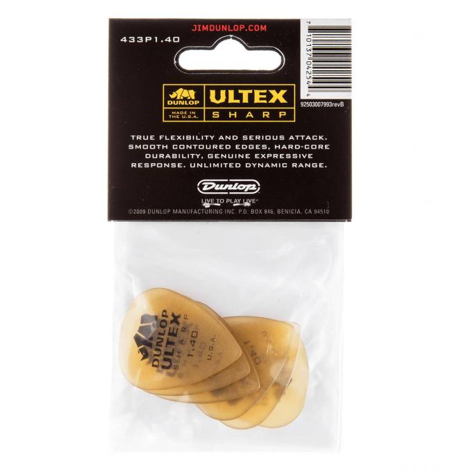 Preview: Jim Dunlop Ultex Sharp 1.40 Plektrum 6er Set