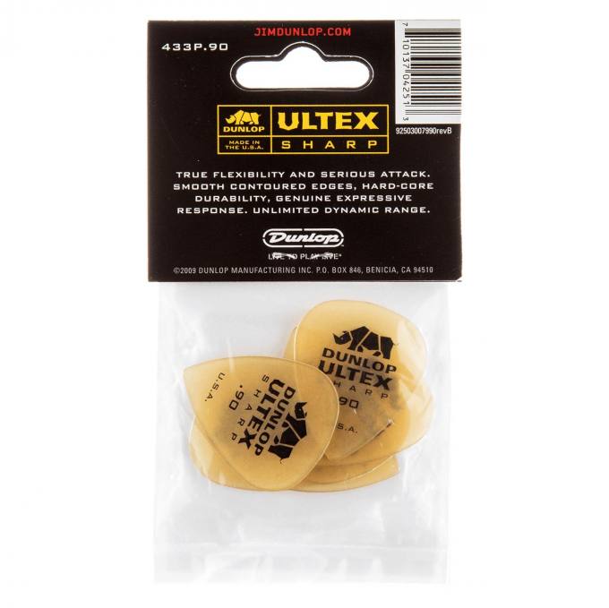 Preview: Jim Dunlop Ultex Sharp 0.90 Plektrum 6er Set