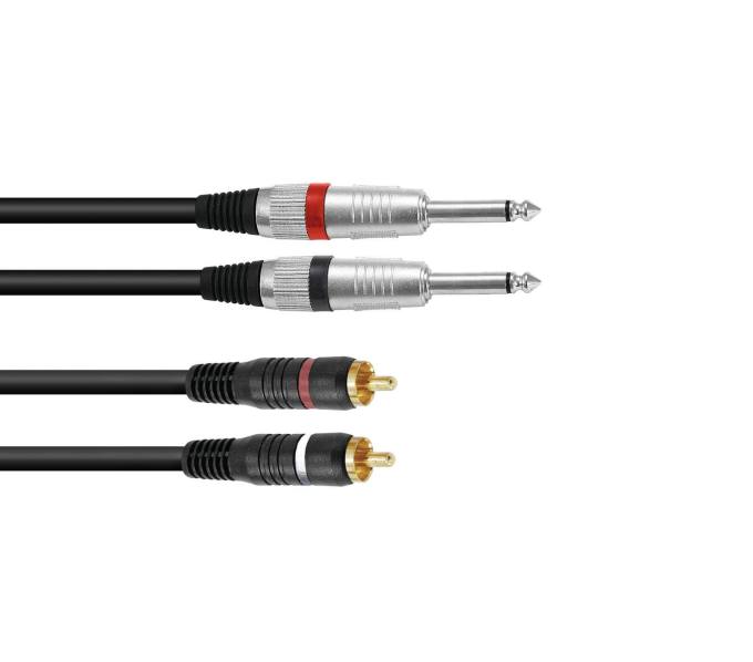 Omnitronic 3.0m Twin 2 x Cinch - 2 x 6.3 Klinke Audiokabel