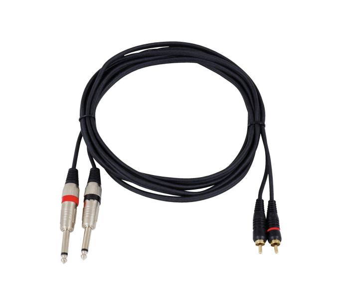Preview: Omnitronic 3.0m Twin 2 x Cinch - 2 x 6.3 Klinke Audiokabel