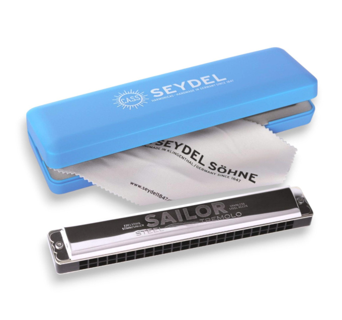 Preview: Seydel Sailor Steel Tremolo D 48 Mundharmonika