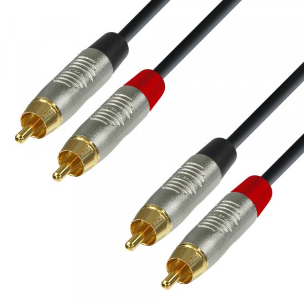 Adam Hall 3.0m 4Star 2 Cinch x 2 Cinch Twin Audiokabel
