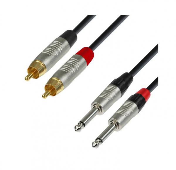 Adam Hall 6.0m 4Star 2 x Cinch - 2 x Klinke Twin Audiokabel