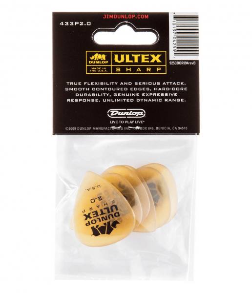 Jim Dunlop Ultex Sharp 2.00 Plektrum 6er Set