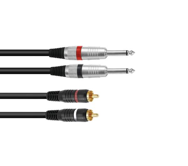 Omnitronic 3.0m Twin 2 x Cinch - 2 x 6.3 Klinke Audiokabel