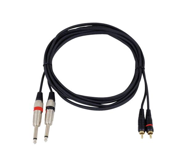 Omnitronic 3.0m Twin 2 x Cinch - 2 x 6.3 Klinke Audiokabel